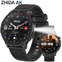 HT48 Herren Runde Outdoor Smartwatch 1,46 Zoll IPS-Bildschirm 1000mAh Taschenlampe BT-Anruf IP68 Wasserdicht Gesundheits-Tracker OEM-Uhr
