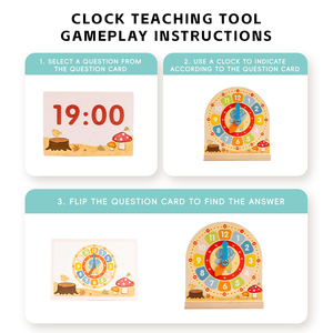 Nuevo Reloj de Madera para Aprender, Material Didáctico para Primaria, Modelo de Reloj para Niños, Juguete Educativo para el Aprendizaje Temprano del Tiempo - Product Image 5