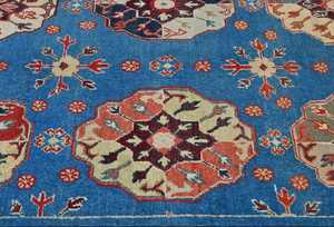 Precio al por mayor 8x10ft Blue Kazak Oushak Alfombra anudada a mano Diseño floral moderno para sala de estar Ejercicio Oración Picnic Mejor - Product Image 4