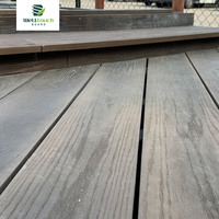 Planche de terrasse en PU solide de 360 cm, système de revêtement de sol extérieur résistant aux intempéries, grain de bois en relief 3D pour patio, bord de piscine, balcon
