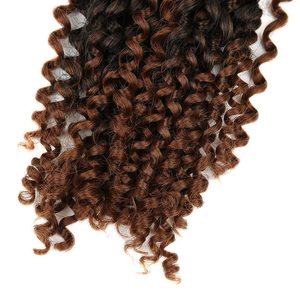 Lady Miranda màu nâu afro kinky xoăn bện phần mở rộng tóc Jerry Curl Crochet tóc 3x bện tóc hỗn hợp màu nâu sẫm để LiG - Product Image 4