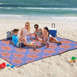 60*80inch <b>Roll</b> up Aloha Picnic Blanket Waterproof Extra Large Flower Custom Print Foldable Outdoor Beach <b>Mat</b> Picnic Bag - Product Image 5