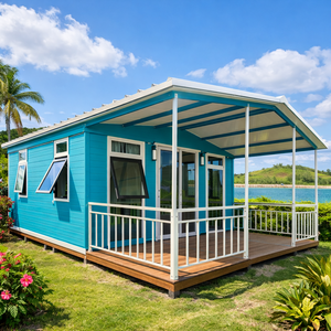 <span class=keywords><strong>Casa</strong></span> Contenedor Prefabricada Estilo Caribeño con Terraza, Cabaña Modular Tropical para Playa - Product Image 1