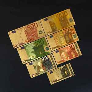Vente chaude, billets de banque souvenirs de haute qualité, accessoires de fête européens, plaqués or en plastique antique, accessoires de film, argent en euros - Product Image 3