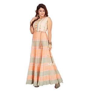 Conjunto de Kurta Larga sin Mangas Étnica para Mujer, Ropa India, para un Look Diario, a Precios de Mayoreo - Product Image 4
