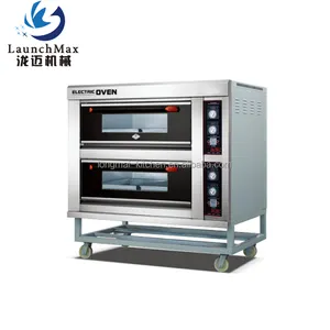 Commercial Stainless Steel High Temperature Bread Cake Double Deck Electric 4 Trays 2 Deck Oven