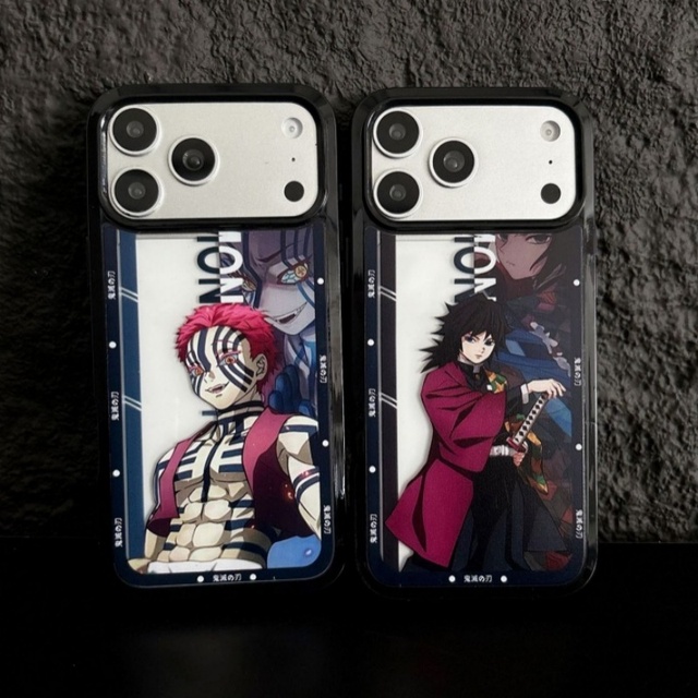 OEM custom acrylic cartoon anime Demon Slayer phone case for iPhone 11 12 13 14 15 16 pro max 17Air Rintaro back cover