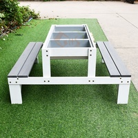 Ensemble de table de pique-nique et cuisine de jeu d'extérieur pour enfants, table et banc en bois pour jeux d'imitation pour jardin, personnalisable OEM ODM