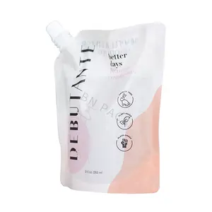 Packaging Bags Plastic Custom Printed Plastic Doypack Cosmetic Packaging Recyclable Spout Pouch Liquid Bag