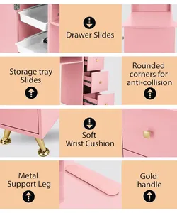 Table à ongles rose pour technicienne, bureau pour technicienne, table de manucure, station pour maquillage, beauté, spa, salon, personnalisable - Product Image 6