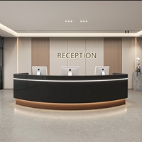 Bureau de réception minimaliste en MDF courbé avec tiroir pour salon de beauté, hall d'hôtel, usage professionnel