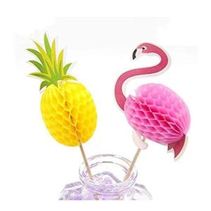 3D Flamingo Pineapple <b>Cake</b> Decoration Honeycomb Fork Insert Birthday Party <b>Supplies</b> <b>Cake</b> <b>Decorating</b> Inserts - Product Image 4