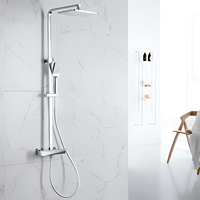 Mitigeur de douche apparent de haute qualité en chrome poli, système de douche thermostatique, ensembles de robinetterie pour salle de bain d'hôtel