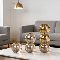 Bougeoir sphérique en cristal poli à la main sur mesure avec décoration de banquet moderne et luxueuse