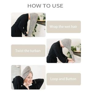 Custom Logo <b>Large</b> Luxury Good Absorption Soft Micro Fiber Hair <b>Towel</b> <b>Bath</b> <b>Towels</b> Set for Bathroom and Hotel - Product Image 5