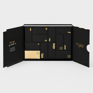 Caja Rígida Magnética Premium Personalizada de 12 Días con 12 Cajas Interiores con Papel Dorado, Empaque de Regalo para Esmalte de Uñas en Gel Negro, <span class=keywords><strong>Calendario</strong></span> de Adviento de Belleza - Product Image 2