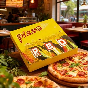 2025 nouvelle boîte à <span class=keywords><strong>Pizza</strong></span> personnalisée réutilisable 33 35 Cm 7/9/12 pouces boîte de livraison d'emballage de <span class=keywords><strong>Pizza</strong></span> en papier ondulé avec votre propre Logo - Product Image 3