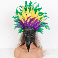 Ornement facial en plumes multicolores pour le carnaval, les festivals, les spectacles sur scène, les défilés et le cosplay
