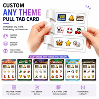 Billets à gratter à thème personnalisé avec logo, trois fenêtres, languette facile à déchirer, carte de jeu à gagner instantanément, carte à ouvrir