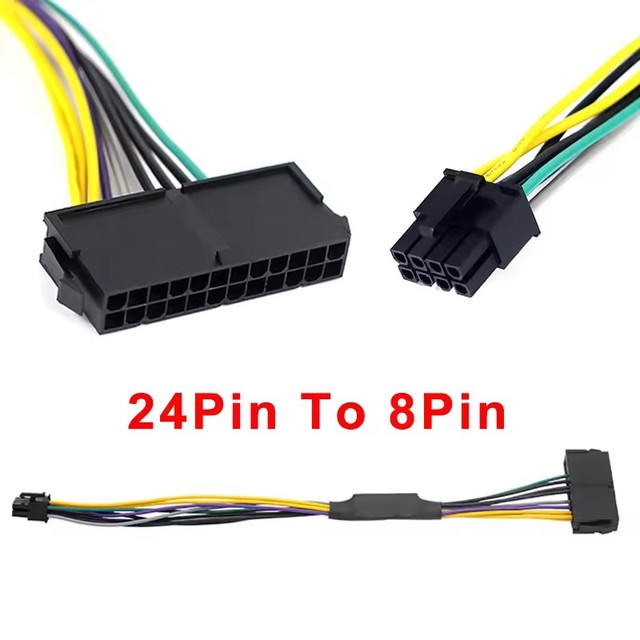 30cm ATX 24 Pin to 8 Pin Motherboard Power Cable Connector Adapter Compatible with DELL Optiplex 3020 7020 9020 Precision T1700