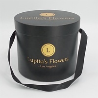Vente en gros 5PCS ENSEMBLE Carton laminé rond Chapeau Boîtes à fleurs Stratification mate et revêtement UV Logo personnalisé quantité minimale de commande 100PCS