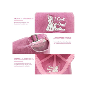 Ricamo personalizzato 100% cotone promozione regali economici 100 cotone Unisex rosa papà anniversario luna di miele cappello da Baseball cappello da sposa - Product Image 4