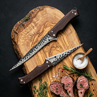 Couteaux de cuisine affûtés, lame en acier à haute teneur en carbone, manche en bois naturel, pour viande, légumes, fruits, cuisine domestique, outil de chef de qualité