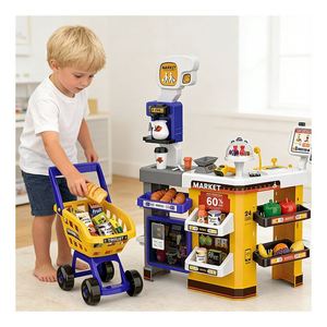 Mini Supermercado de Juguete, Tienda de Comestibles, Caja Registradora, Escáner, Carrito de Compras, Juego de Imitación de Mercado, Juguetes Educativos para Niños - Product Image 3
