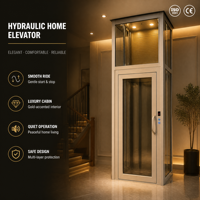 Ascenseur domestique pour villa, sans engrenages, en acier inoxydable, 2 étages, système de traction pour passagers, mini design moderne
