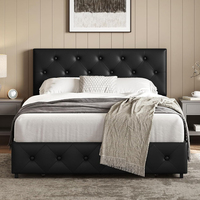 Modernes Gepolstertes Kunstleder-Doppelbett mit Stauraum King/Queen Size Schlafzimmermöbel 3 Jahre Garantie