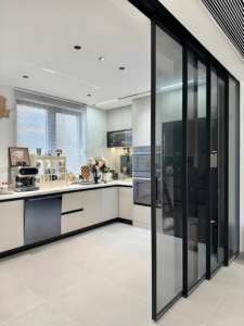 <span class=keywords><strong>Rail</strong></span> de sol de cuisine extrêmement étroit <span class=keywords><strong>Rail</strong></span> <span class=keywords><strong>suspendu</strong></span> Triple Action <span class=keywords><strong>porte</strong></span> balcon <span class=keywords><strong>porte</strong></span> coulissante cadre usine - Product Image 5