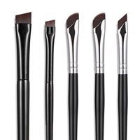 5 Buah Set Kuas Eyeliner yang Dapat Disesuaikan untuk Aplikasi Riasan Presisi dengan Desain Sudut Halus & Desain Datar Miring Ultra Tipis