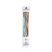 Bougies d'anniversaire en spirale électroplaquées, fines et courbées, vente en gros, bougies décoratives colorées et romantiques pour fêtes, bougies à longue flamme