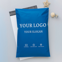 Enveloppes d'Expédition Compostables Bleues avec Logo Personnalisé, Sacs Polymailer pour Courrier, Emballage Plastique Imprimé