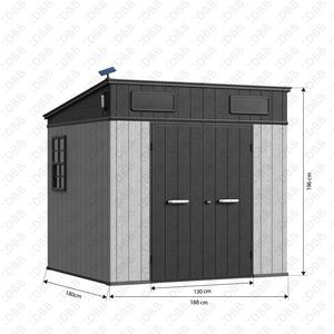 Abri <span class=keywords><strong>de</strong></span> <span class=keywords><strong>jardin</strong></span> 6x8 pieds à toit en pente en résine avec porte verrouillable et 2 aérations, abri en plastique durable <span class=keywords><strong>pour</strong></span> rangement extérieur d'<span class=keywords><strong>outils</strong></span> <span class=keywords><strong>de</strong></span> <span class=keywords><strong>jardin</strong></span> - Product Image 6