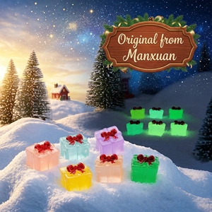 Breloques en résine phosphorescente gelatinosaux à dos plat, thème Noël mystique, pour décorations de boîtes et accessoires cadeaux – Vente flash - Product Image 1