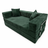 Modernes Modulares Schlafsofa aus Cord und Samt mit Verstellbarer Rückenlehne, Konvertierbares Design für Wohnzimmer, Apartments, Kleine Räume, Villen und Hotels
