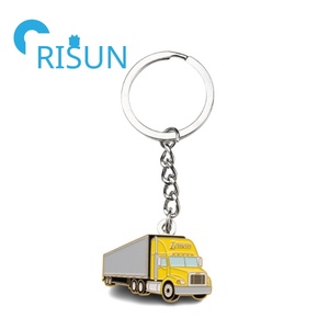 Chariot élévateur personnalisé en usine camion à plat émail pendentif porte-clés Llavero Logo personnalisé camion remorque porte-clés chariot élévateur porte-clés - Product Image 6
