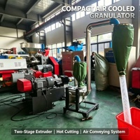 Granulateur de recyclage à découpe à chaud refroidi par air en deux étapes, petite ligne de pelletisation industrielle du plastique