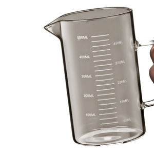 Vaso Medidor de Vidrio con Asa, Graduado, Resistente al Calor, Transparente y Grueso, para Laboratorio - Product Image 3