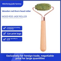 Appareil de beauté Bâton de massage pour le corps Rouleau de jade en bois Masseur Xiuyu Rouleau de jade à tête unique avec manche en bois épineux