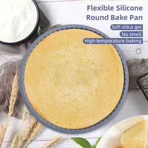 耐热新款独特安全不粘定制标志软柔性3d大烘焙圆形硅胶蛋糕模具