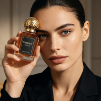 Flacon de parfum en verre de 50 ml, base lourde carrée, flacon de parfum personnalisé avec logo imprimé, flacon de parfum de luxe pour l'emballage de parfums