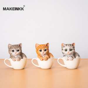 Buatan tangan patung Resin kreatif lucu <span class=keywords><strong>Tabby</strong></span> kucing oranye untuk dekorasi rumah - Product Image 2