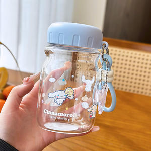 Zuo Mu Sanrio Glass <b>Cup</b> My Melody 300ml Portable Water Bottle With Lid And Straw For School Kids Gift - Product Image 5