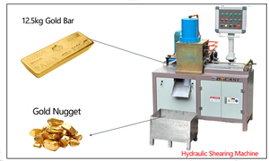 Machine de cisaillement hydraulique pour lingots d'or et d'argent, coupe-barres de métaux précieux pour le recyclage et la fabrication de pièces de monnaie - Product Image 4