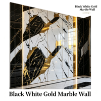 Panneau mural en marbre veiné gris noir, feuille de PVC haute brillance, décoration intérieure commerciale pour restaurant