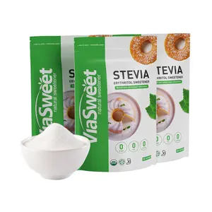 Estevia y eritritol de alta calidad, paquete OEM de 1 kg/bolsa, azúcar mezclado, estevia, edulcorante de mezcla de eritritol