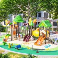 Ensemble de balançoire et toboggan en plastique, parc urbain, jeux en plastique pour enfants en extérieur, équipement de terrain de jeu extérieur pour l'école