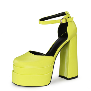 Nude Ankle Strap Square Toe Sandals Summer Shoes for Women Dress 43 2022 Spring Latest Concise Platform <b>Block</b> High Heel Shoes - Product Image 5